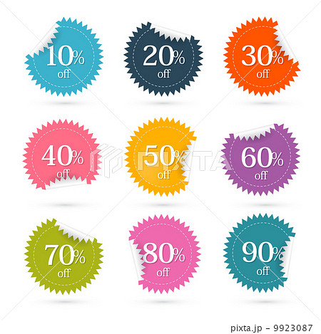 Colorful Vector Discount Labels - Stickers Set Colorful Vector Discount Labels - Stickers Set 9923087