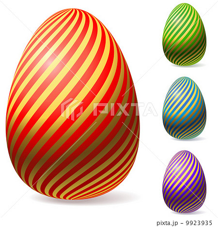 Color Easter eggs with golden stripes. Color Easter eggs with golden stripes. 9923935