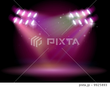 An empty stage with spotlights 9925893