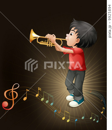 A young man playing with his trombone A young man playing with his trombone 9925894