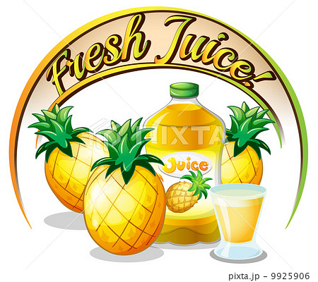 Fresh juice label with pineapples Fresh juice label with pineapples 9925906