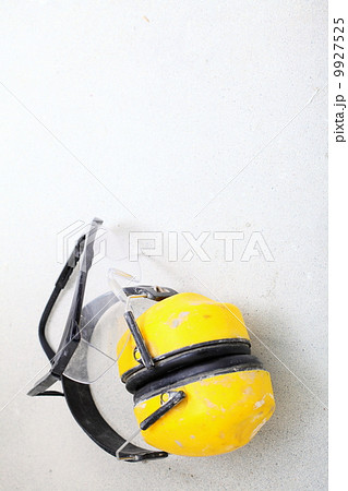 Yellow working protective headphones noise muffs 9927525