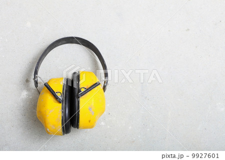 Yellow working protective headphones noise muffs 9927601