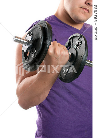 Teenager Lifting Weights 9927983