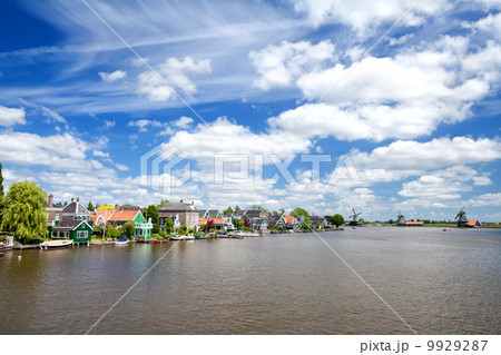 beautiful sky over Zaanse Schans, Holland 9929287