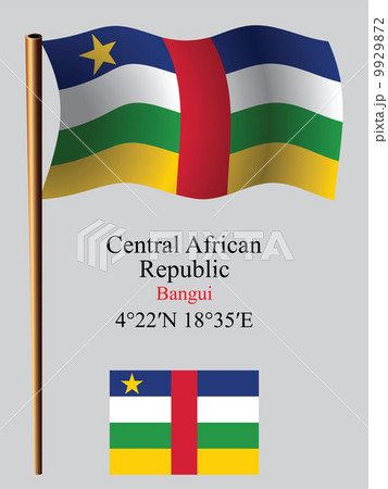 central african republic wavy flag and coordinates 9929872