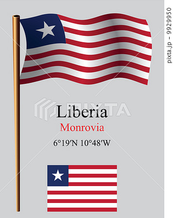 liberia wavy flag and coordinates 9929950
