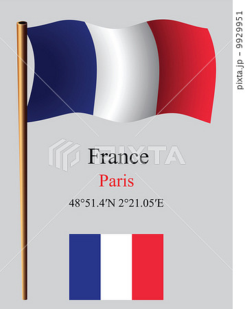 france wavy flag and coordinates 9929951