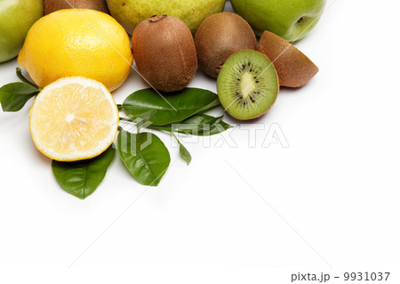 Fresh fruit. Kiwi and lemon isolated on a white background. Fresh fruit. Kiwi and lemon isolated on a white background. 9931037