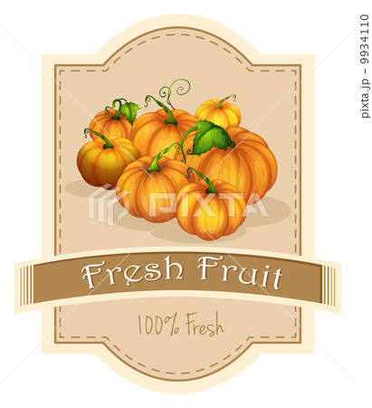 A fresh fruit label with a group of pumpkins A fresh fruit label with a group of pumpkins 9934110