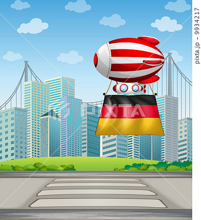 A floating balloon with the flag of Germany 9934217