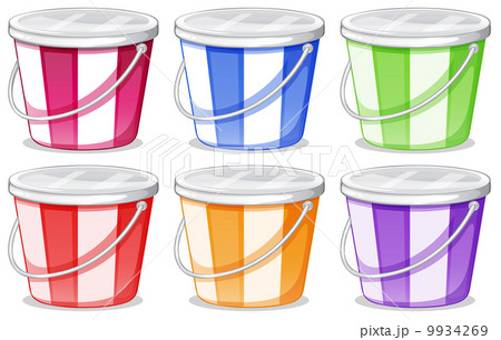 Six colorful pails Six colorful pails 9934269