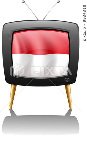 The flag of Monaco inside the TV The flag of Monaco inside the TV 9934318