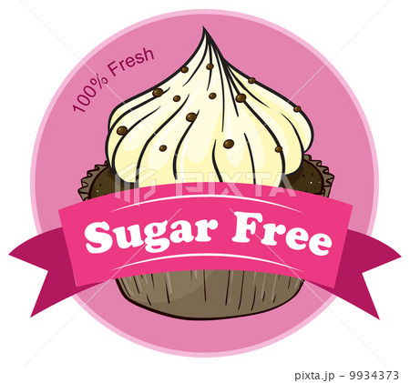 A sugar free label with a cupcake 9934373