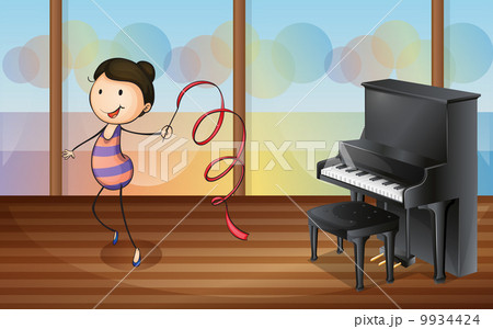 A gymnast inside the music room A gymnast inside the music room 9934424