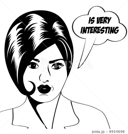 cute retro woman in comics style 9934696
