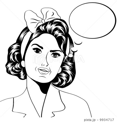 cute retro woman in comics style cute retro woman in comics style 9934717