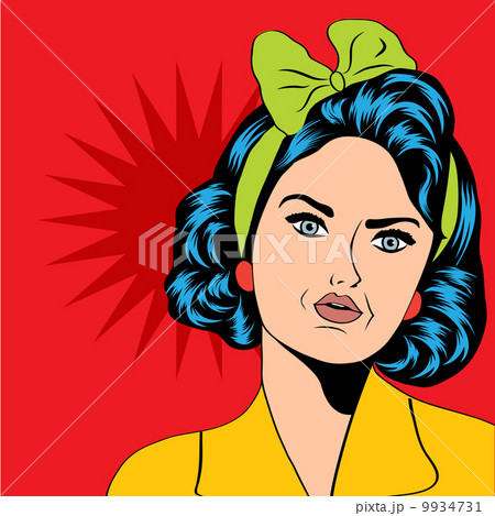 cute retro woman in comics style 9934731