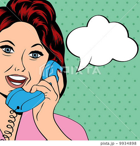 Pop Art lady chatting on the phone Pop Art lady chatting on the phone 9934898