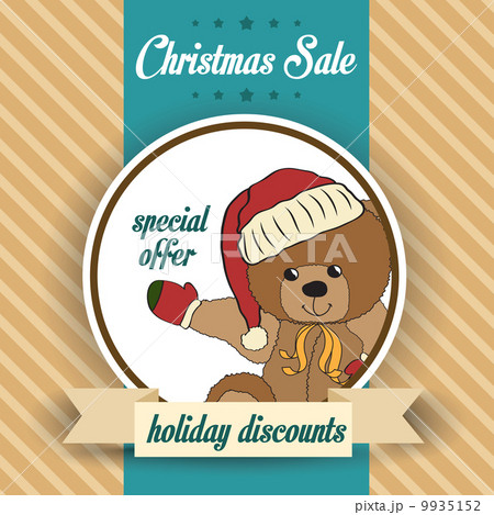 Christmas sale design with teddy bear 9935152