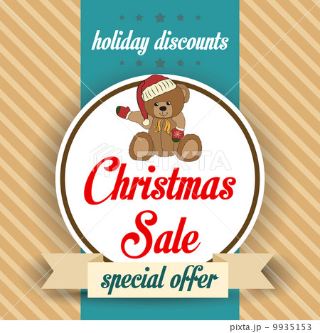 Christmas sale design with teddy bear 9935153