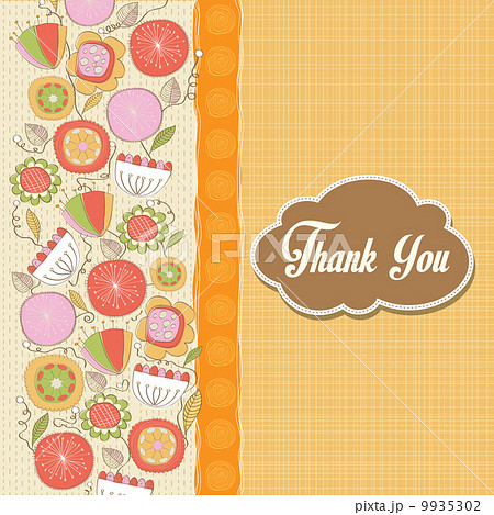 romantic Thank You card with flowers 9935302