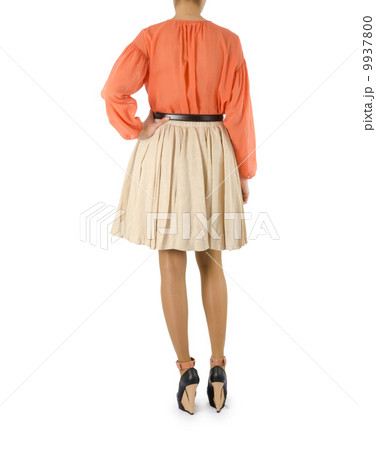 Woman in fashion dress concept on white 9937800