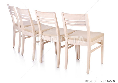 Row of chairs isolated on the white 9938020