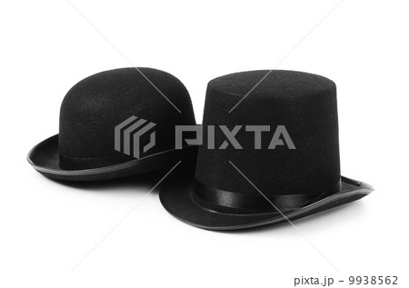 Black tophat top hat isolated on the white 9938562