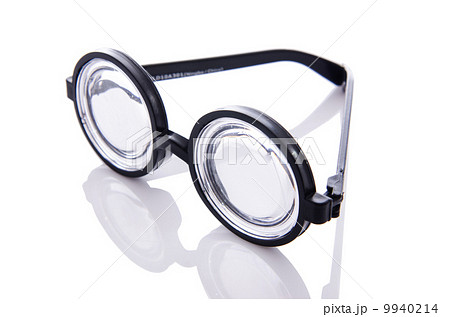 Funny nerd glasses isolated on white 9940214
