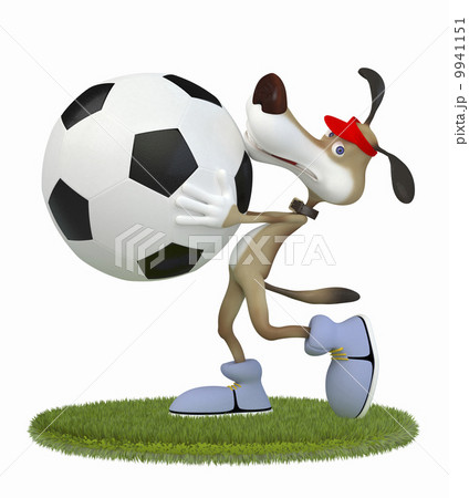 Amusing 3d dog football player. Amusing 3d dog football player. 9941151
