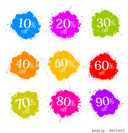 Colorful Discount Labels, Stains, Splashes Colorful Discount Labels, Stains, Splashes 9941603