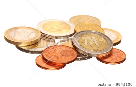 european currency euro coins money on white 9943100
