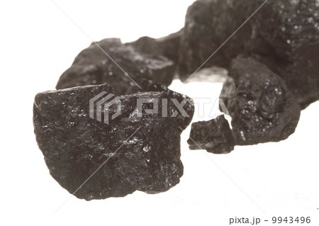 Coal lumps carbon nugget isolated on white 9943496
