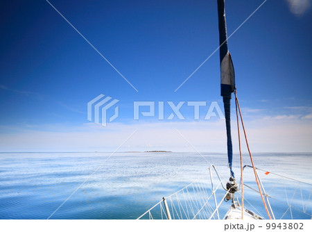 Sailboat yacht sailing in blue sea. Tourism Sailboat yacht sailing in blue sea. Tourism 9943802