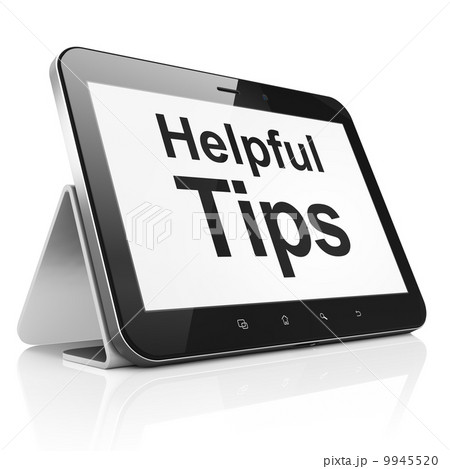 Education concept: Helpful Tips on tablet pc computer 9945520