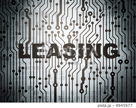 Business concept: circuit board with Leasing 9945677