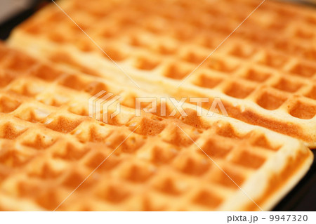Sweet belgian waffles as background 9947320