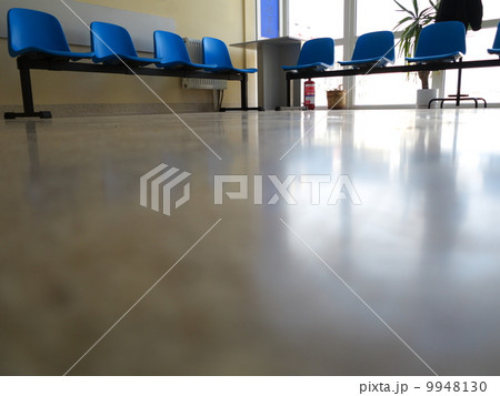 Blue stools in the waiting room 9948130