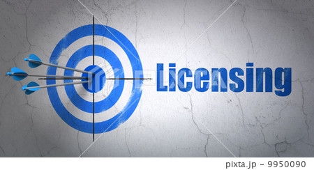 Law concept: target and Licensing on wall background Law concept: target and Licensing on wall background 9950090