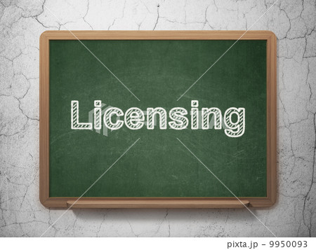 Law concept: Licensing on chalkboard background Law concept: Licensing on chalkboard background 9950093