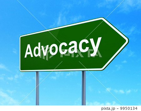 Law concept: Advocacy on road sign background Law concept: Advocacy on road sign background 9950134