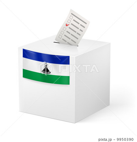 Ballot box with voting paper. Lesotho 9950390