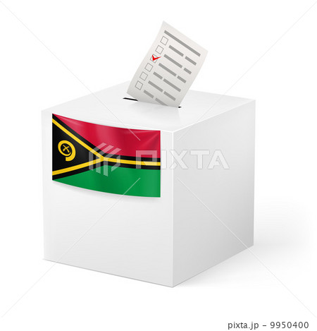 Ballot box with voting paper. Vanuatu 9950400