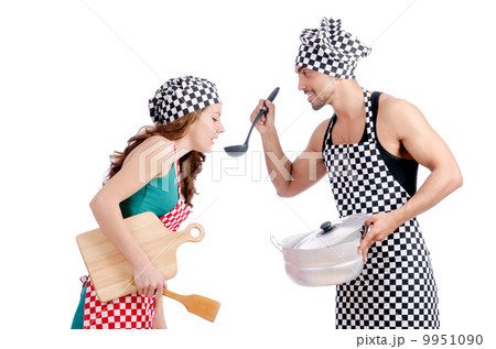 Pair of funny cooks on white Pair of funny cooks on white 9951090