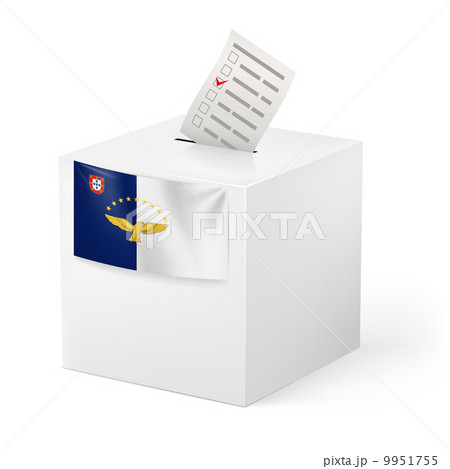 Ballot box with voting paper. Azores Ballot box with voting paper. Azores 9951755