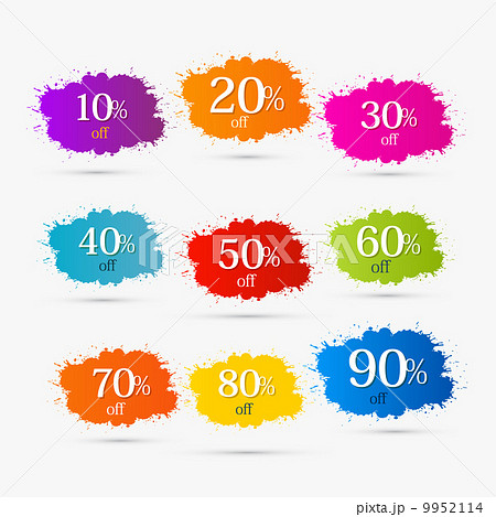 Colorful Discount Labels, Stains, Splashes 9952114