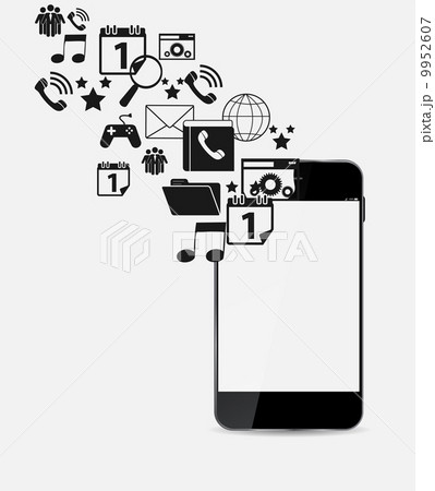 Black Mobile Phone Vector Illustration 9952607