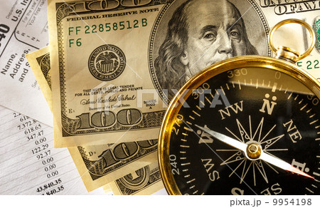 Budget, compass and money Budget, compass and money 9954198
