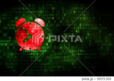 Time concept: Alarm Clock on digital background 9955169